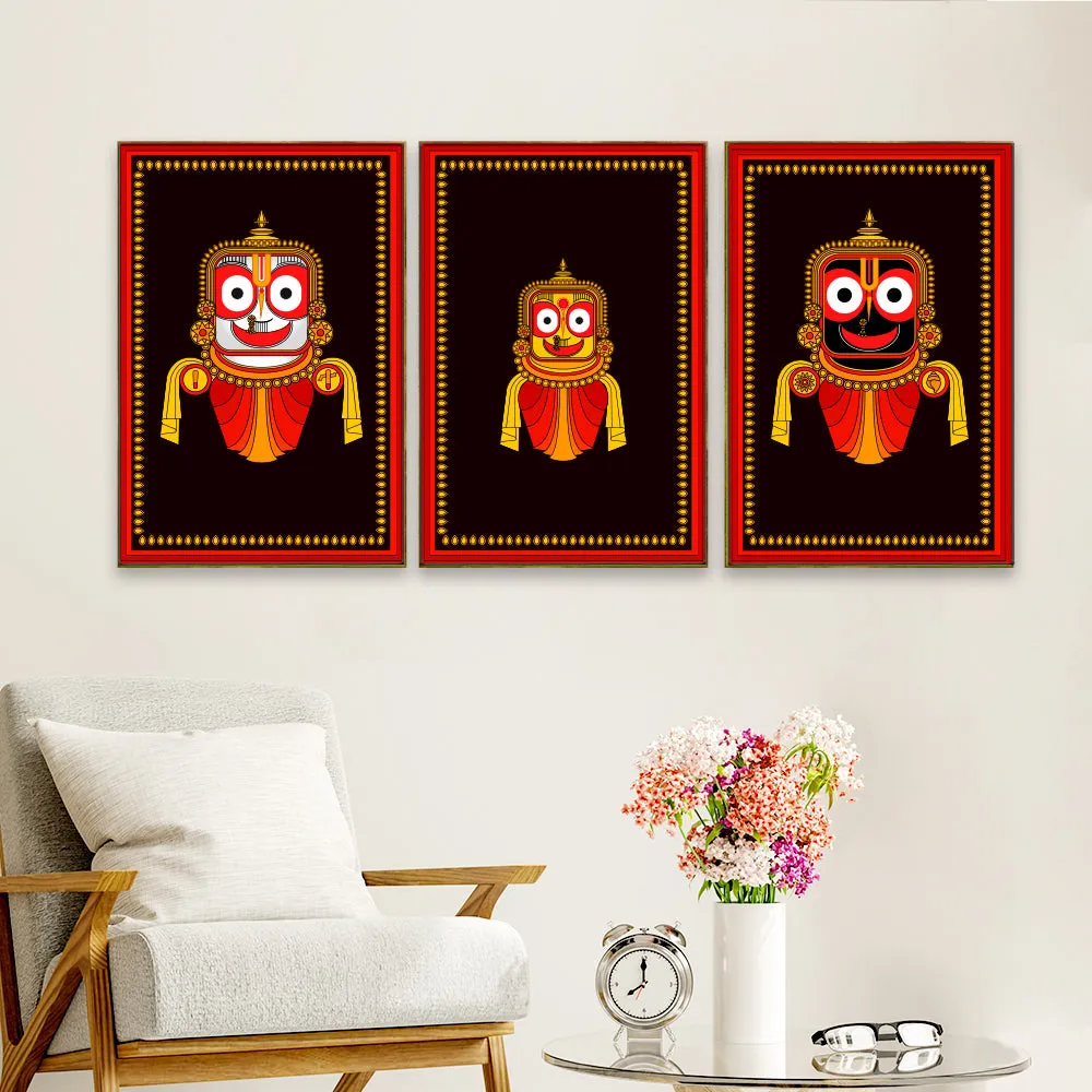wallmantra-lord-jagannath-black-amp-red-wall-frame-set-of-3-CE43-large
